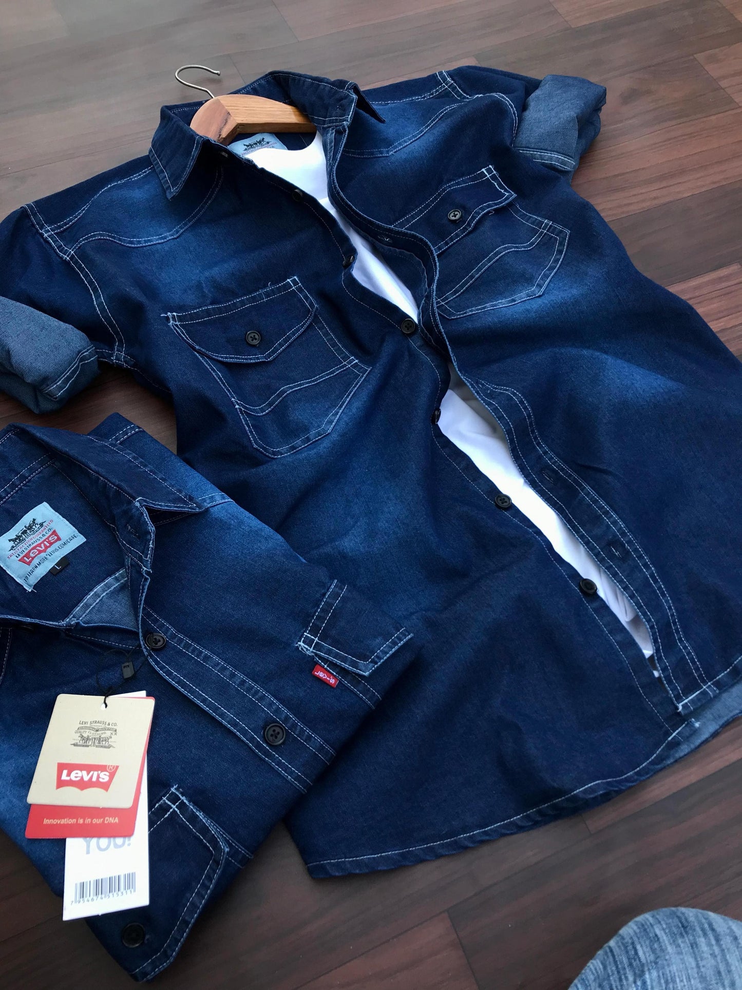 Denim Hooded Shirt