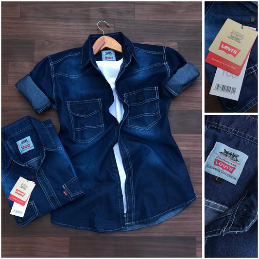 Denim Hooded Shirt