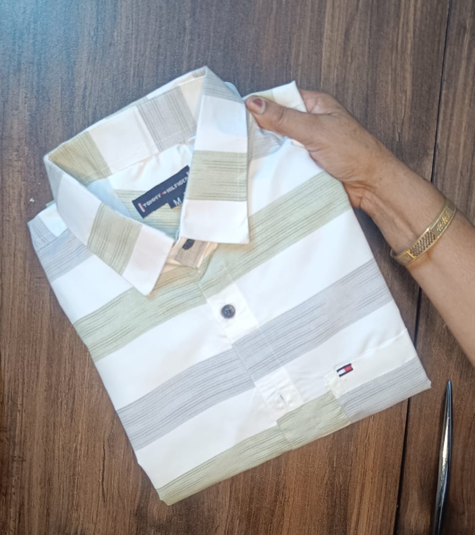 Hilfiger-Inspired Striped Casual Shirt